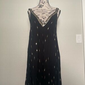 Free PeopleBlack Dress with Gold Accents